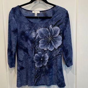 Flowered Bedazzled Shirt